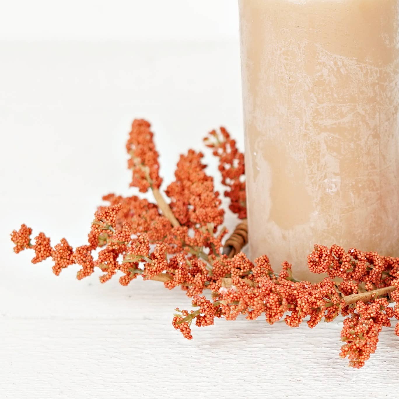 Pumpkin Millet Berry Heather Candle Ring - 3.5"