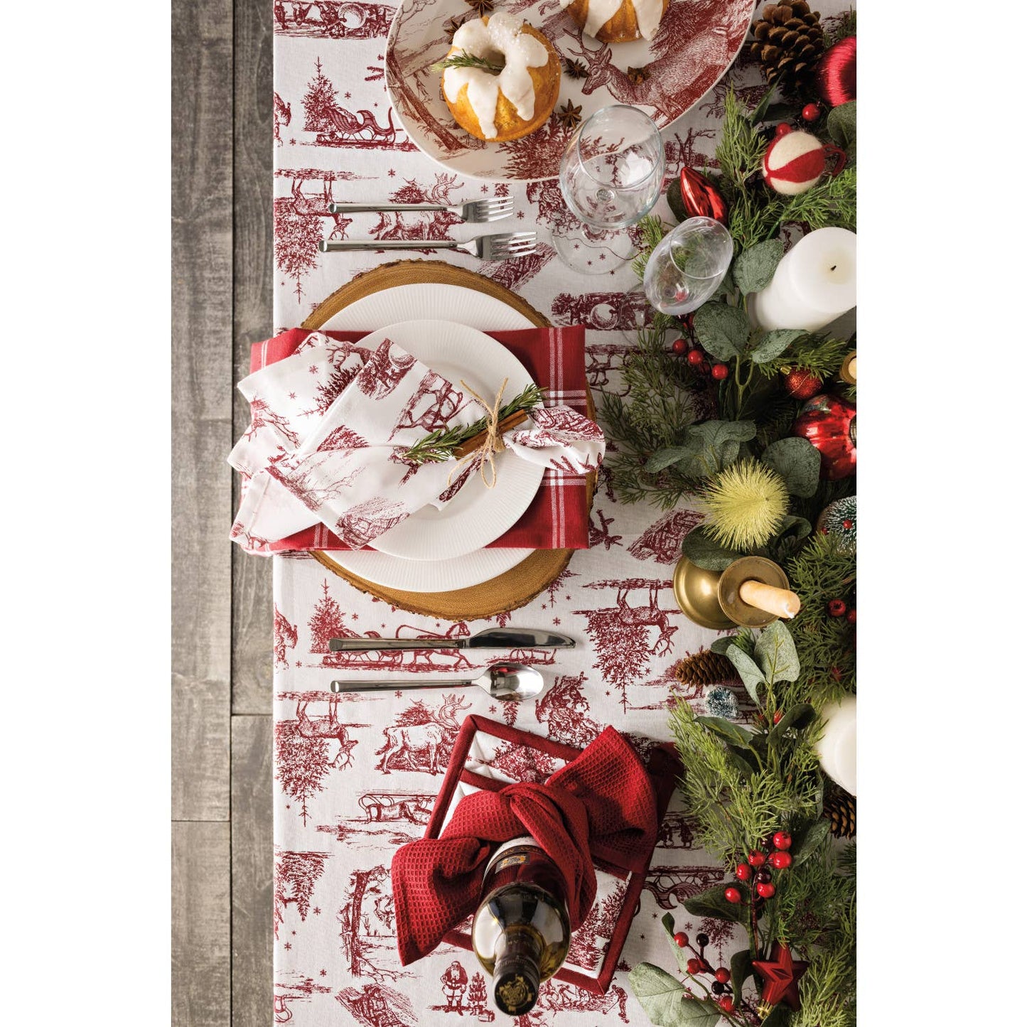 Winter Toile Christmas Serving Platter - 14"