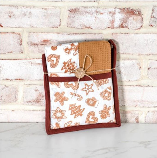 Gingerbread Potholder Towel Set