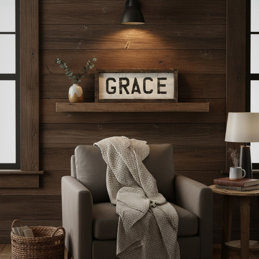 Barnwood Rustic Grace Sign - 24"