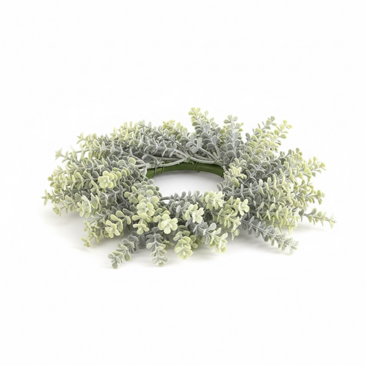 Thin Boxwood Candle Ring - 3"