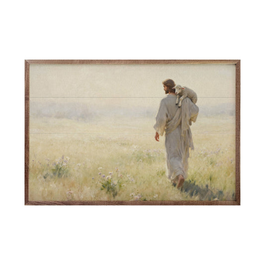 Jesus With Lamb Artwork - 16"x10"