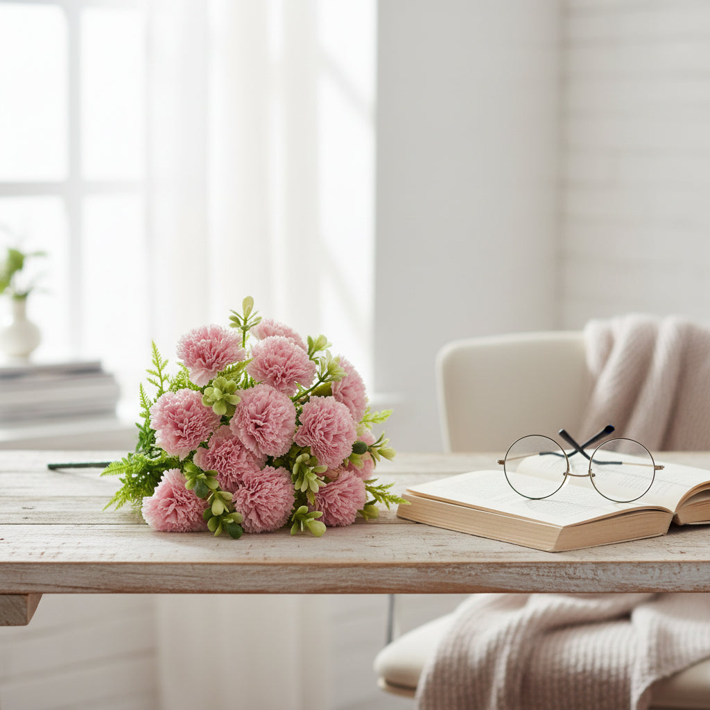 Pink Mini Carnation Bunch - 12"