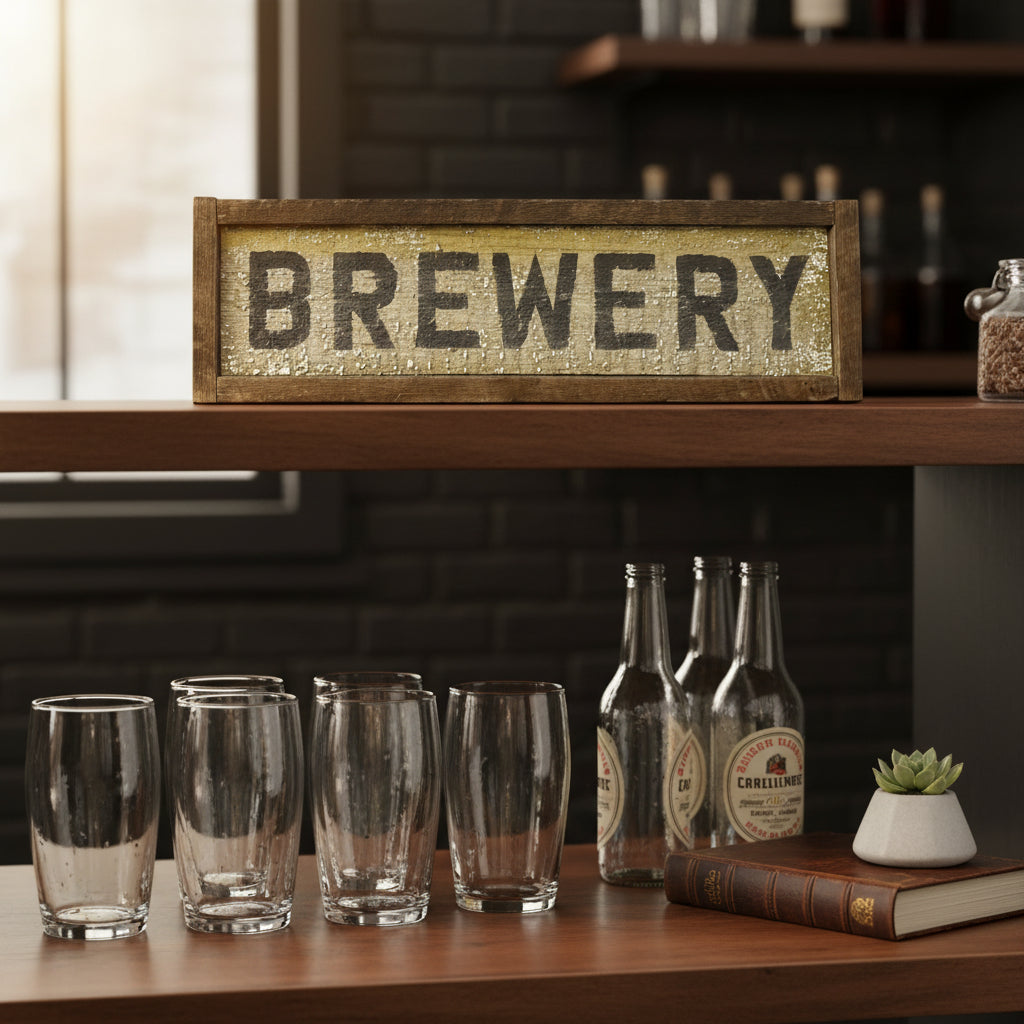 Barnwood Rustic Brewery Sign - 26.5"x8"