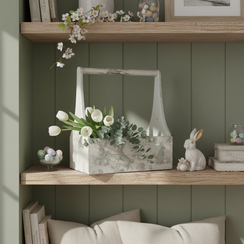 Vintage Bunny Crate - 7"x13"X11"