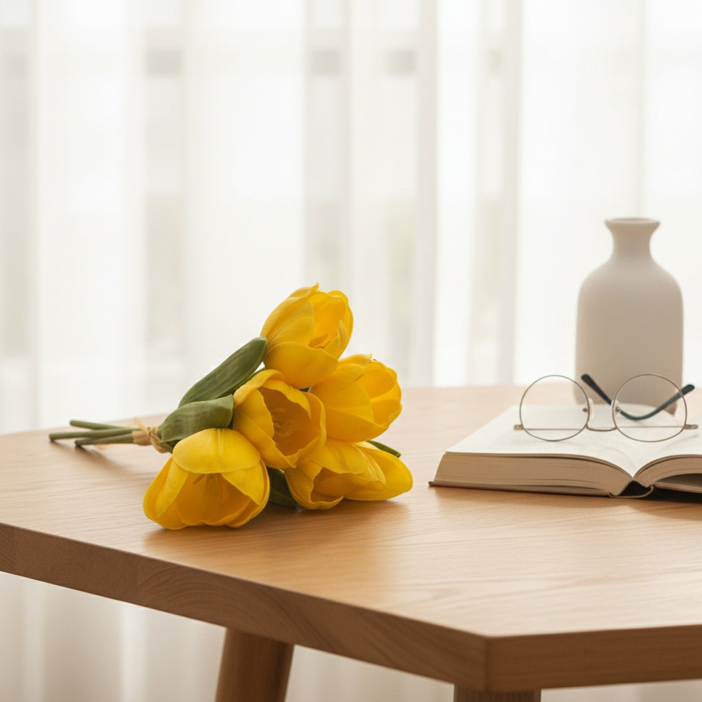 Tall Yellow Real Feel Tulip Bundle - 21"