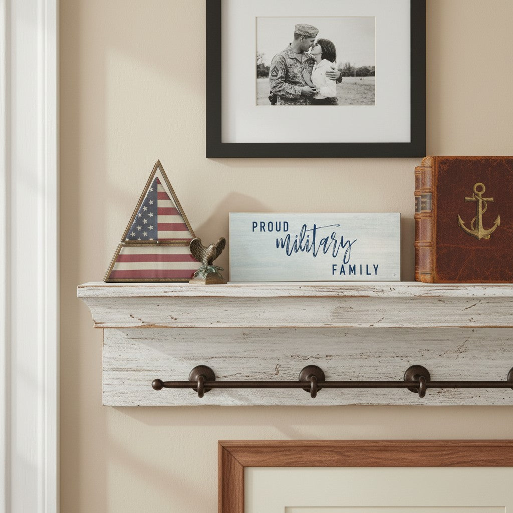 Proud Military Family Shelf Sitter - 4"x10"