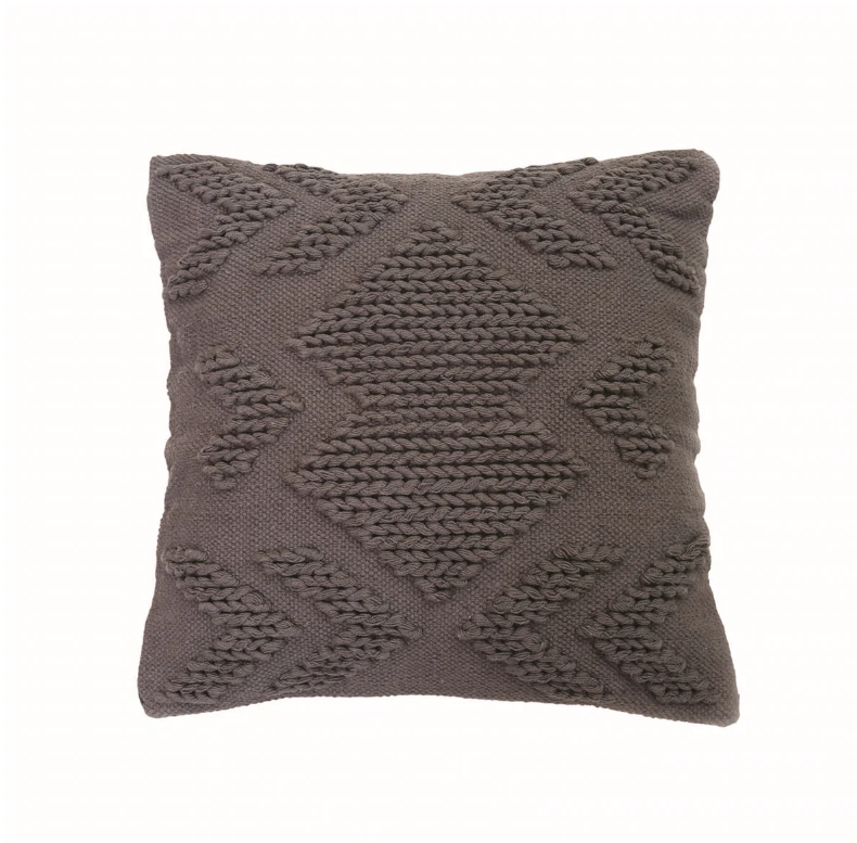 20X20 HAND WOVEN NIA PILLOW GRAY