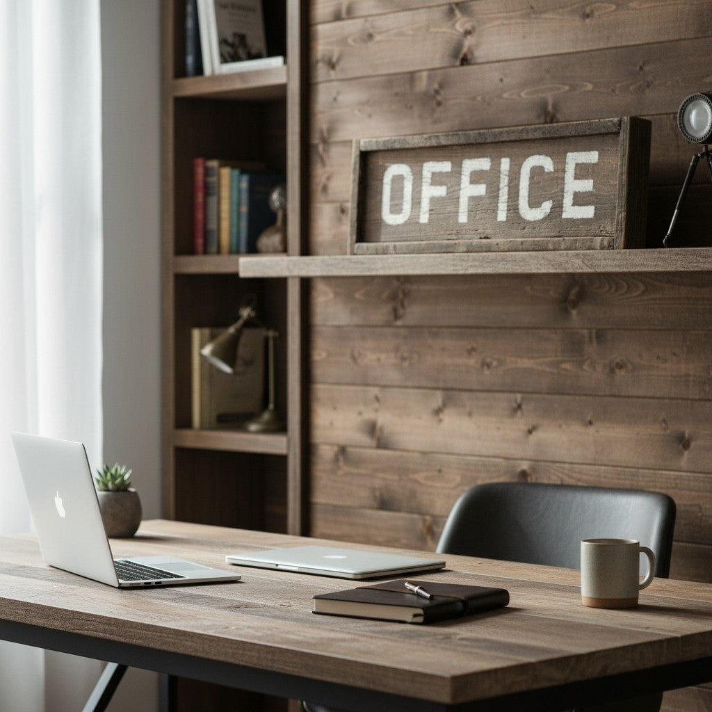 Barnwood Rustic Office Sign - 27"