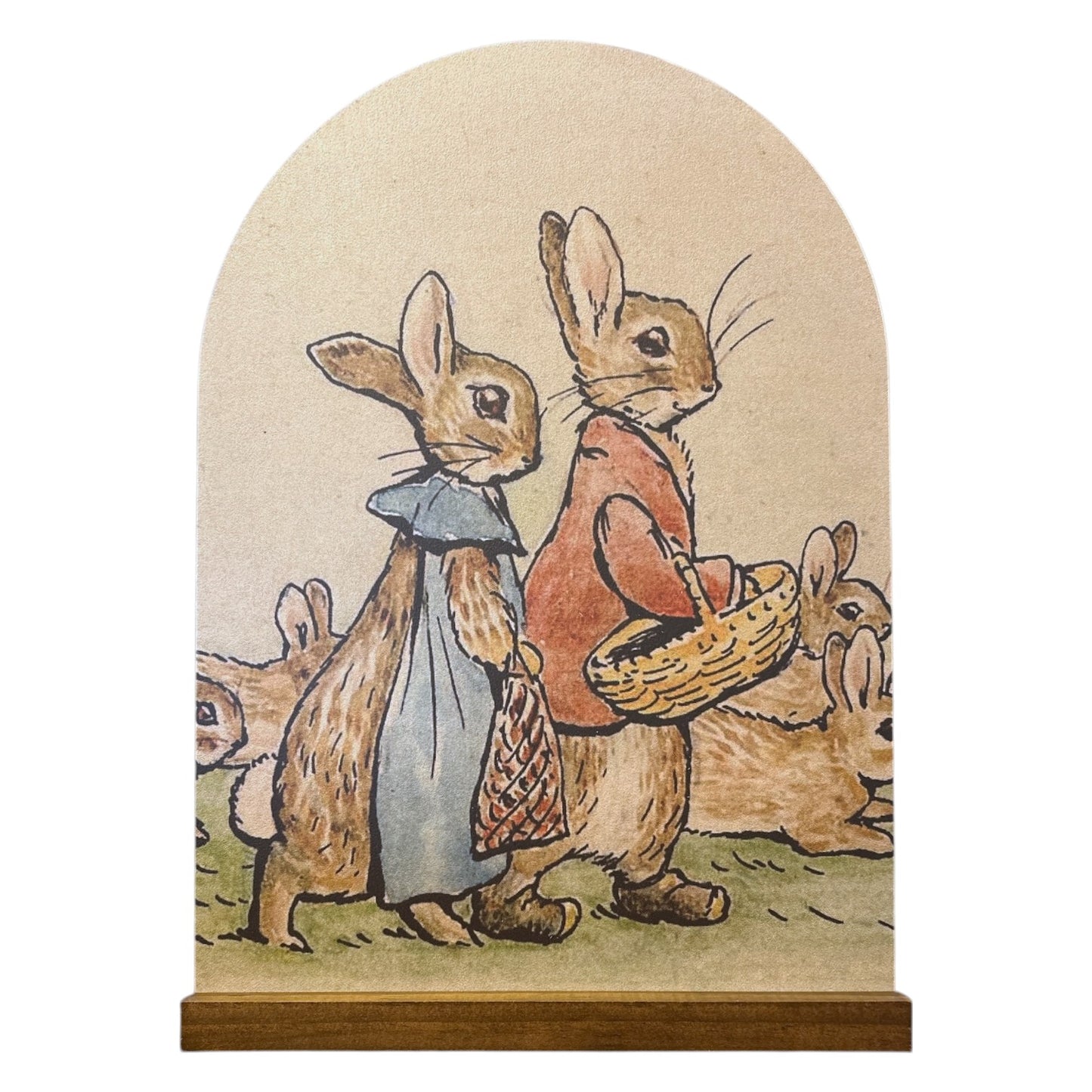 Bunnies Vintage Inspired Arch with Base - 11"x16"
