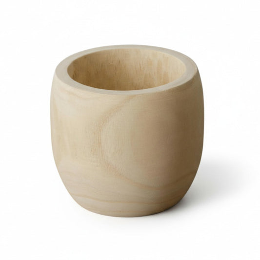 Paulownia Wood Carved Planter - 7"