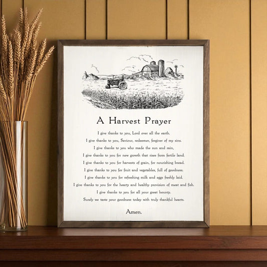 A Harvest Prayer Sign - 8"x10"