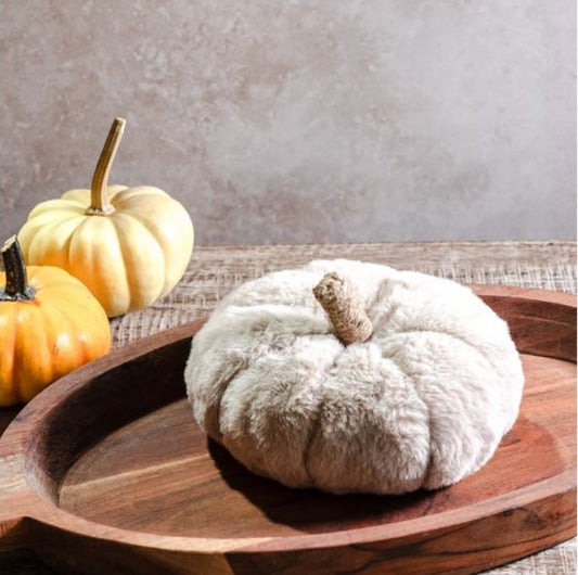 Faux Fur Beige Taupe Pumpkin - 6"