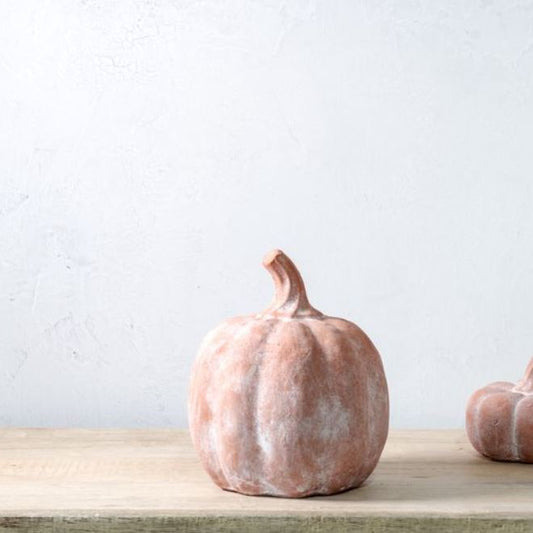 Orange Terracotta Pumpkin - 8"
