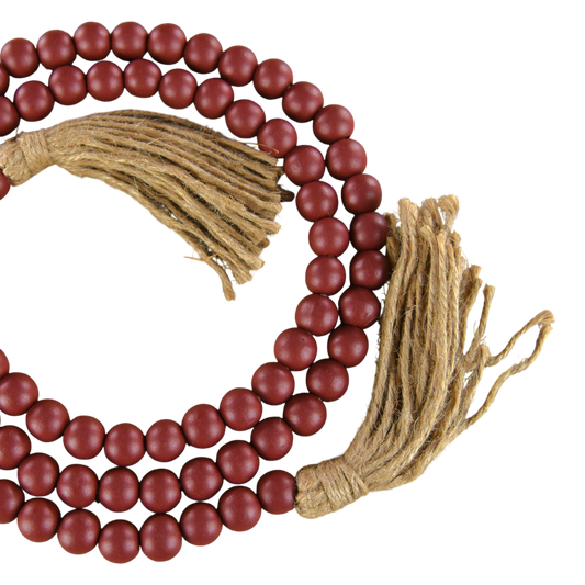 Cranberry Beaded Garland - 59"