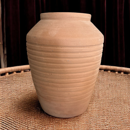 Terracotta Ribbed Vase - 9.5"