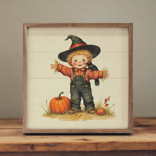 Cute Scarecrow Trick Or Treat - 4"x4"
