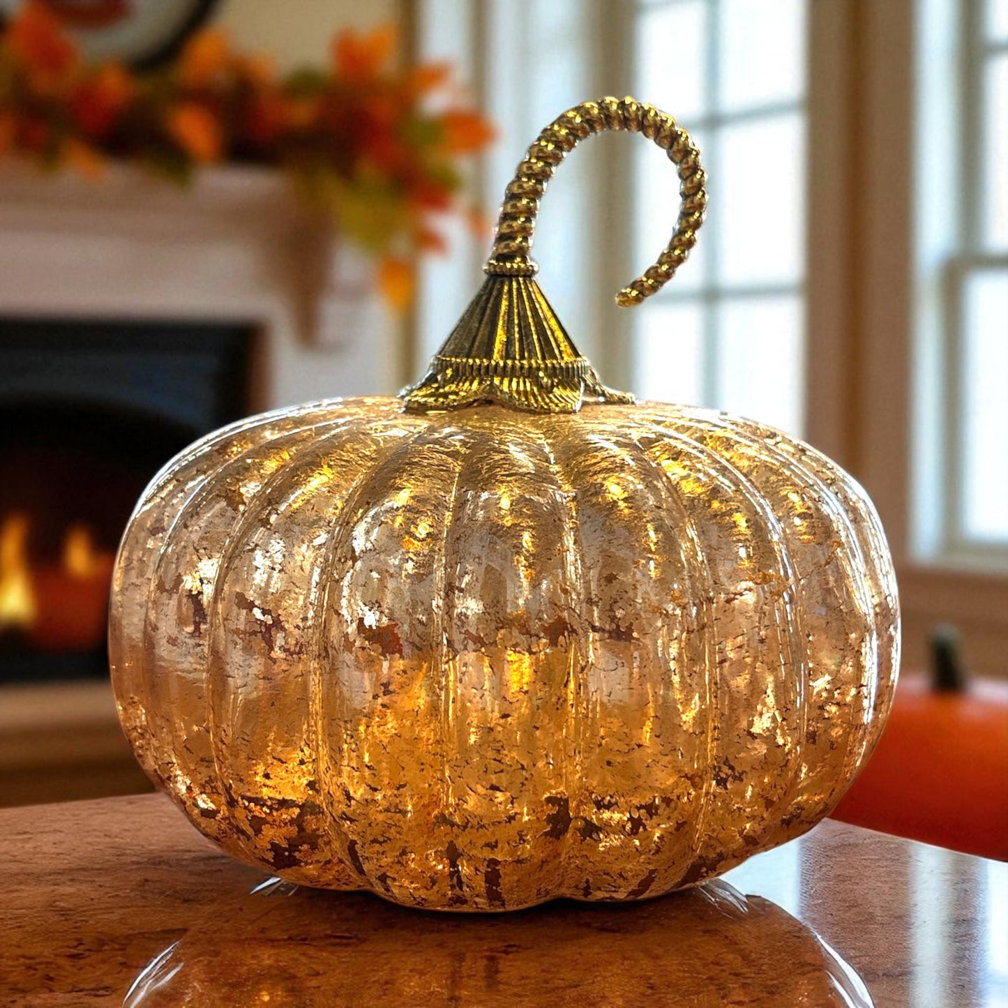 Glass Gold Speck Pumpkins