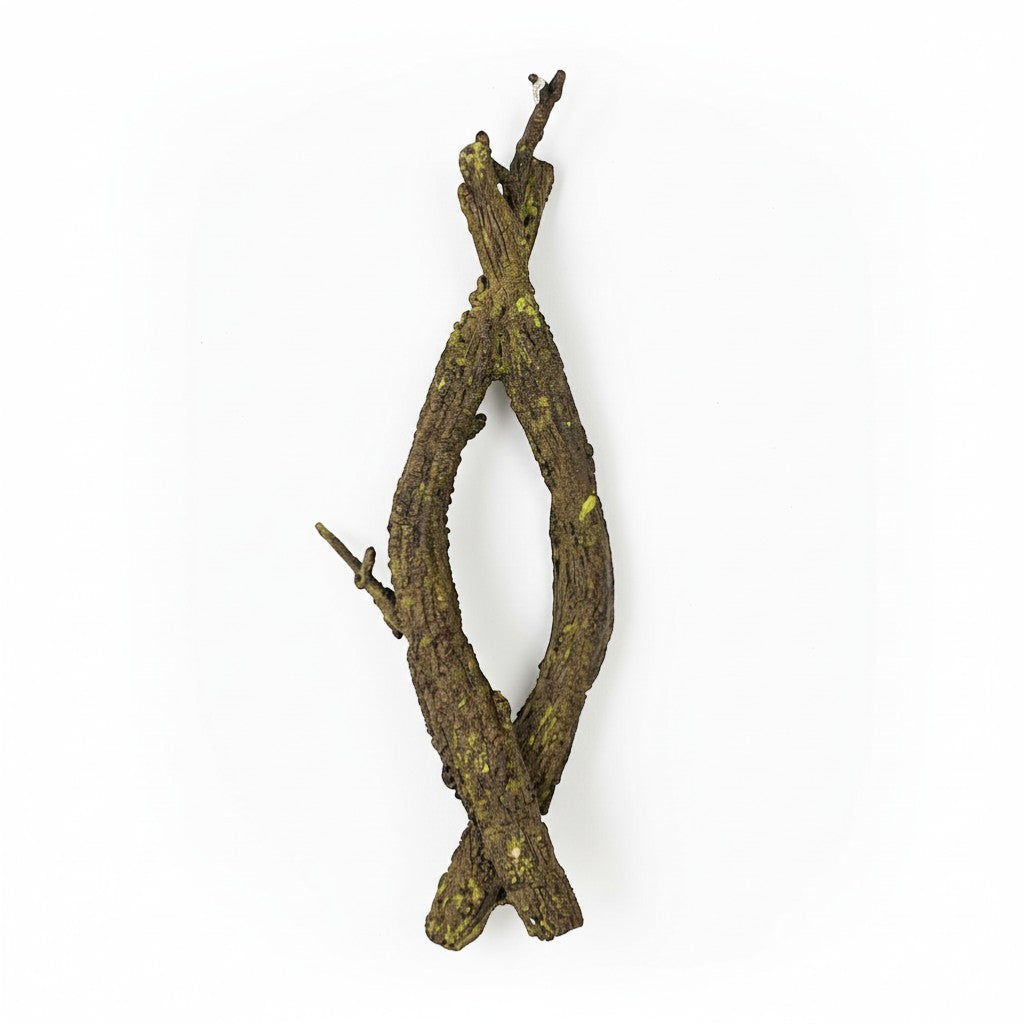 Simple Home Pennsylvania 15" faux branch stick with mossy green accents and textured bark.