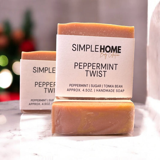 Peppermint Twist - Handcrafted Artisan Soap Bar 