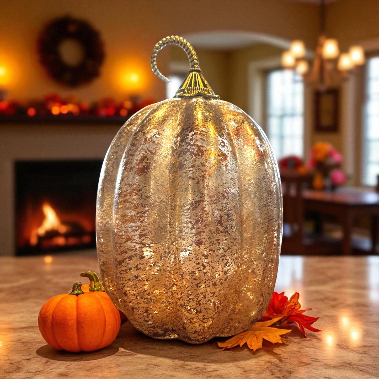 Glass Gold Speck Pumpkins