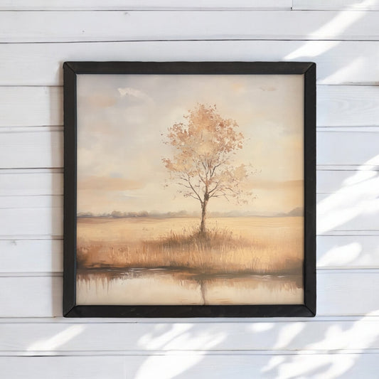 Lonely Tree Box Frame Artwork - 18"x18"