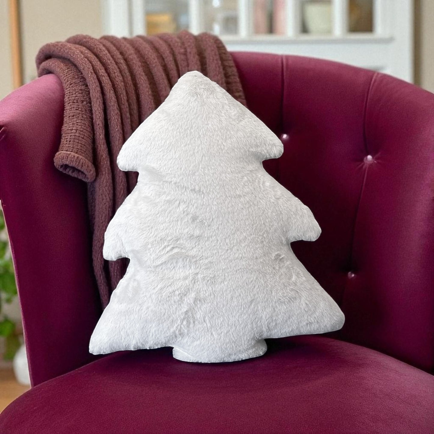 Soft White Tree Pillow - 18"