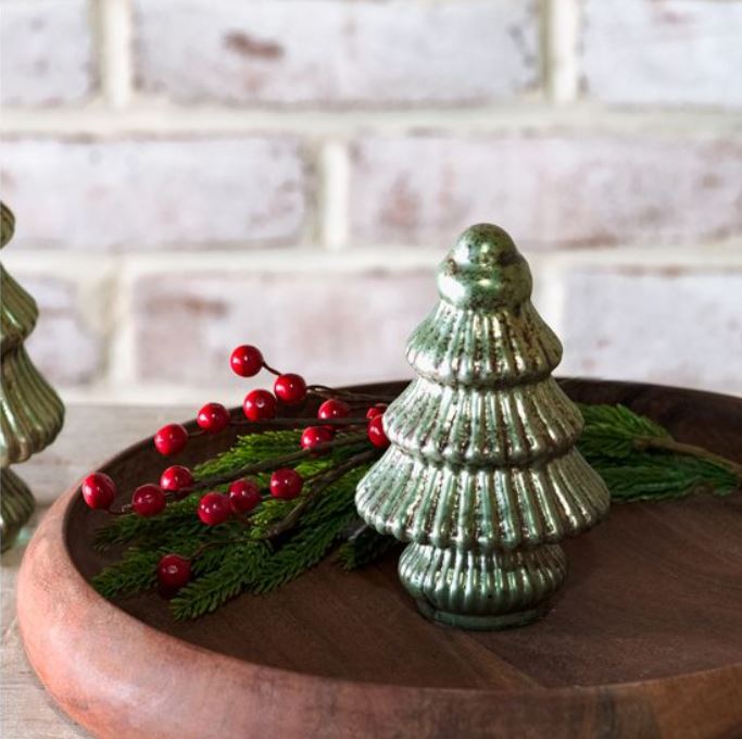 Verdigris Glass Tree- 4.75"