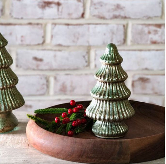 Verdigris Glass Tree- 6.75"