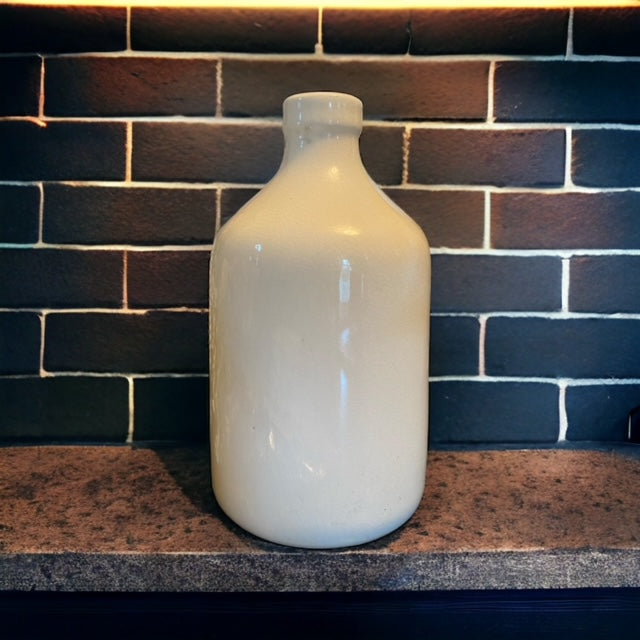 White Bottle Vase - 10"