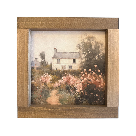 Vintage Inspired Cottage Artwork - 7"x7"