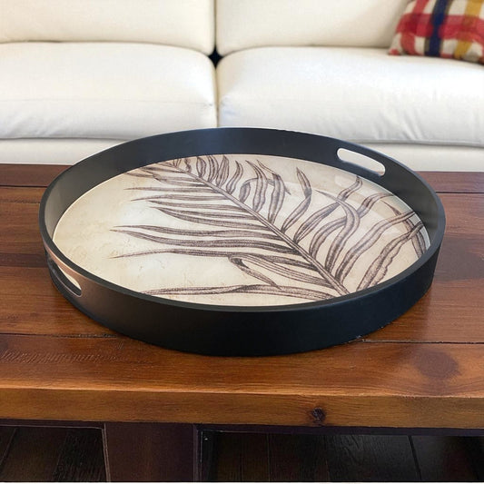 20" Fern Print Round Tray