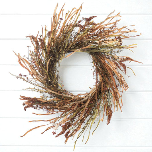 Grass & Statis Wreath - 12"