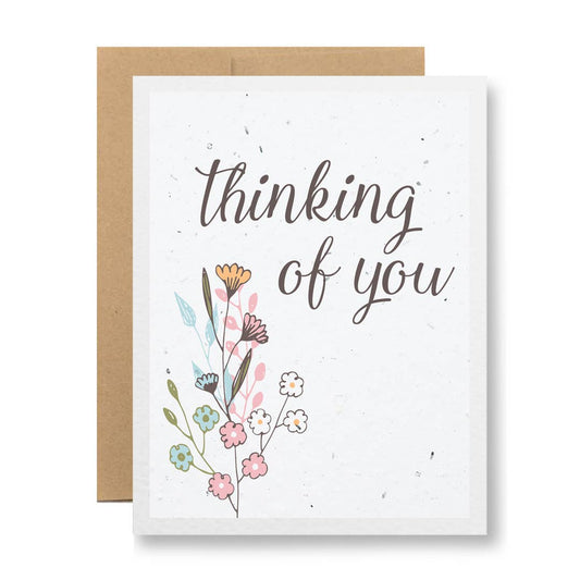 Plantable Greeting Card - Thinking of You {flower sketch}