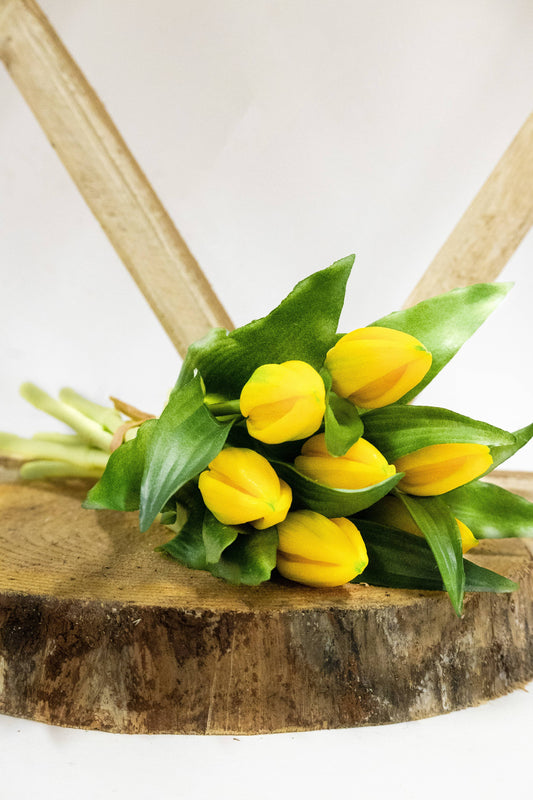 Realistic Yellow Tulips - 12"