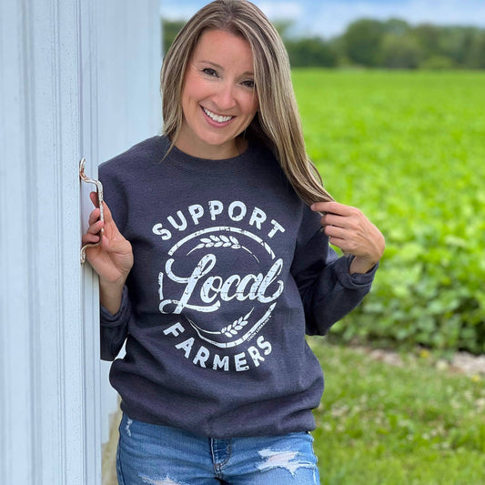 SUPPORT LOCAL FARMERS Crewneck Sweatshirt