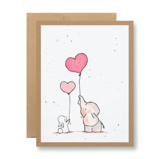 Plantable Greeting Card - {Elephant and bunny love}